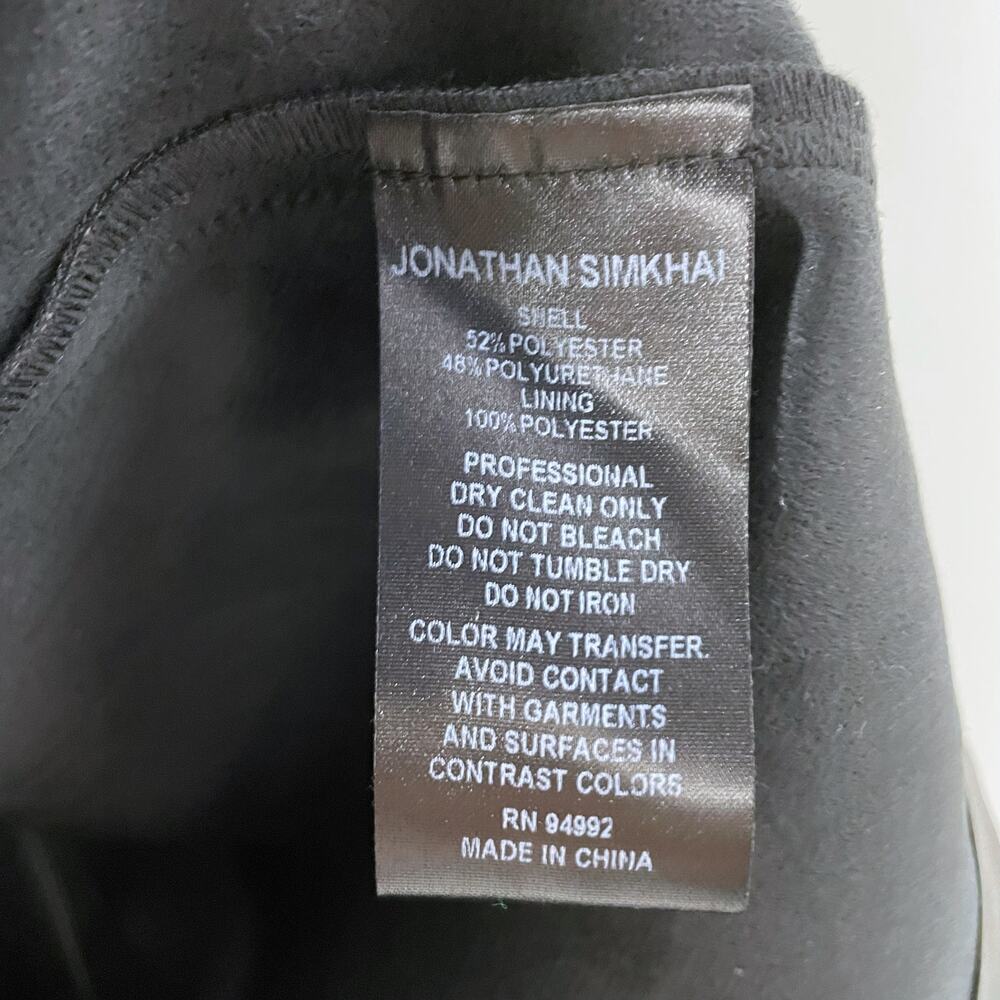 Jonathan Simkhai Jeslyn Dress Black Faux Leather Mini Sz 12 Shoulder Straps - Picture 7 of 9